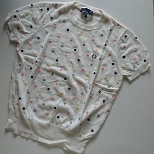Fred Perry polka dot short sleeve sweater